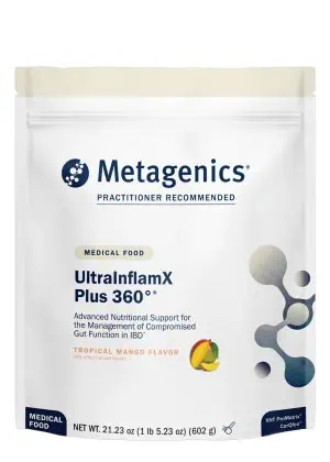 Metagenics UltraInflamX Plus 360(R) - Mango, gut health support, vegan protein.