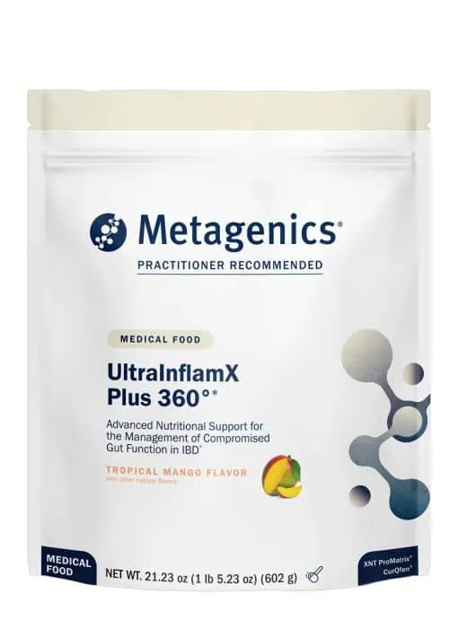 Metagenics UltraInflamX Plus 360(R) - Mango, gut health support, vegan protein.