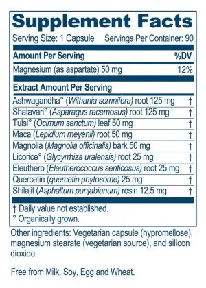 Ayush Herbs AdrenOm(TM) -- adrenal health supplement, stress support. - Back