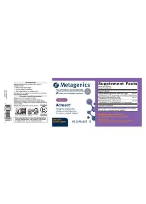 Metagenics Adreset(R) -- stress relief, adaptogenic herbs. - Back