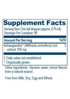 Ayush Herbs Adult Ashwagandha Drops -- ashwagandha, adaptogen. - Back