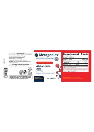 Metagenics Alpha-Lipoic Acid 300 -- alpha-lipoic acid, cardiometabolic health. - Back