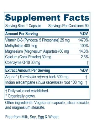 Ayush Herbs Arjuna Heart -- heart health, energy support. - Back