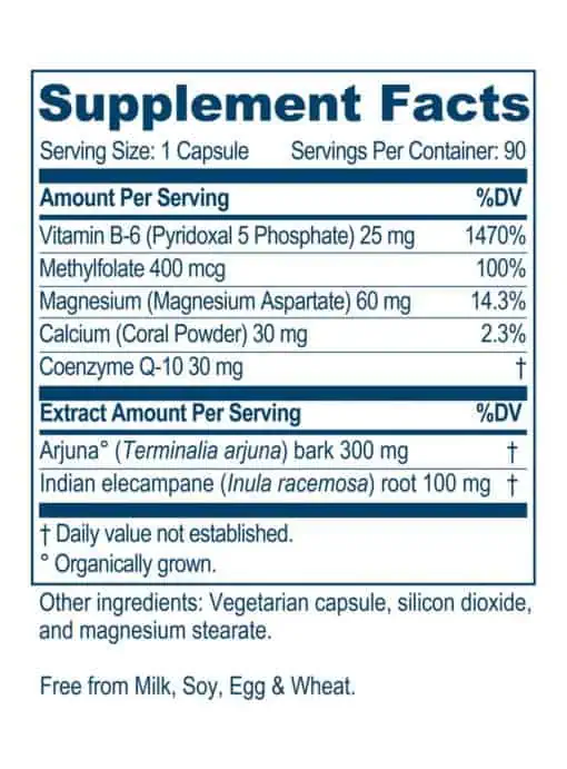 Ayush Herbs Arjuna Heart -- heart health, energy support. - Back