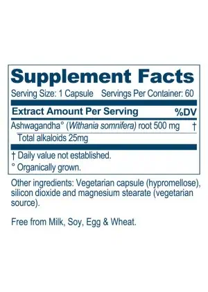 Ayush Herbs Ashwagandha -- ashwagandha supplement, adaptogen support. - Back