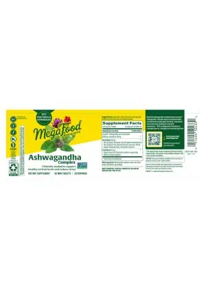 MegaFood Ashwagandha Complex -- ashwagandha, adaptogenic herbs - Back