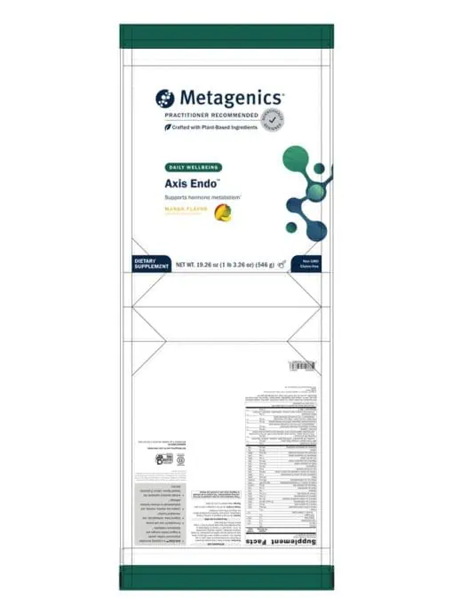 Metagenics Axis Endo(TM) Mango Flavor -- hormone metabolism, phytonutrient support. - Back