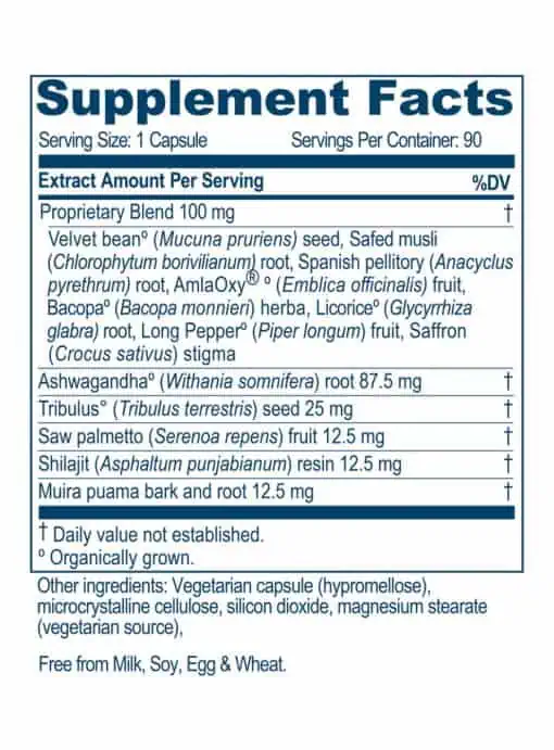 Ayush Herbs Ayu-Test -- testosterone support, men's health. - Back