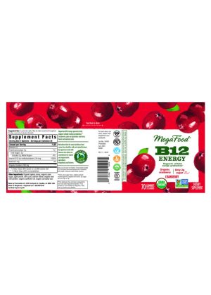 MegaFood B12 Energy Gummies -- energy support, cranberry flavor - Back