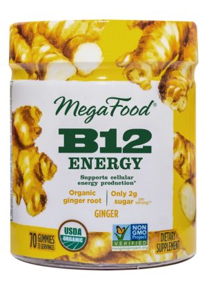 MegaFood B12 Energy Gummies -- energy support, ginger flavor