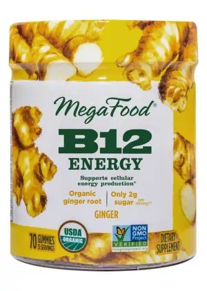 MegaFood B12 Energy Gummies -- energy support, ginger flavor