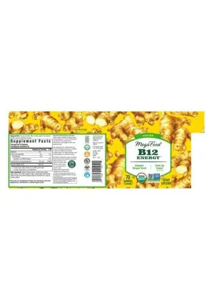 MegaFood B12 Energy Gummies -- energy support, ginger flavor - Back