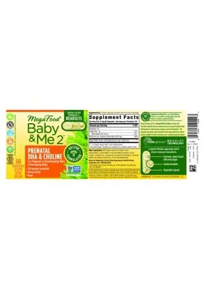Megafood Baby & Me 2 Prenatal DHA & Choline -- prenatal DHA, choline supplement - Back