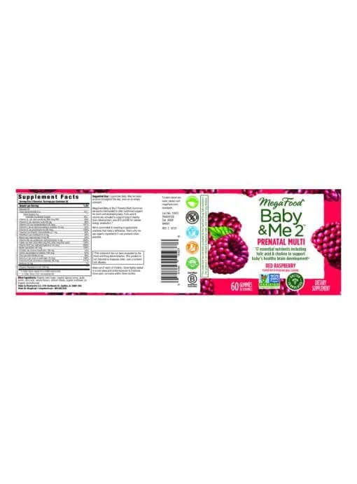 Megafood Baby & Me 2(TM) Prenatal Multi Gummies -- prenatal vitamins, organic gummies - Back