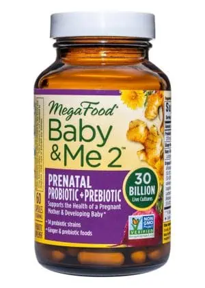 MegaFood Baby & Me 2 Prenatal Probiotic + Prebiotic -- prenatal probiotic, digestive health