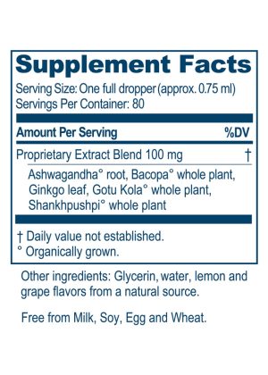 Ayush Herbs Bacopa Plus Drops -- cognitive health, stress support. - Back