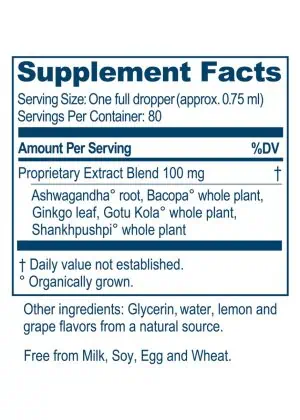 Ayush Herbs Bacopa Plus Drops -- cognitive health, stress support. - Back