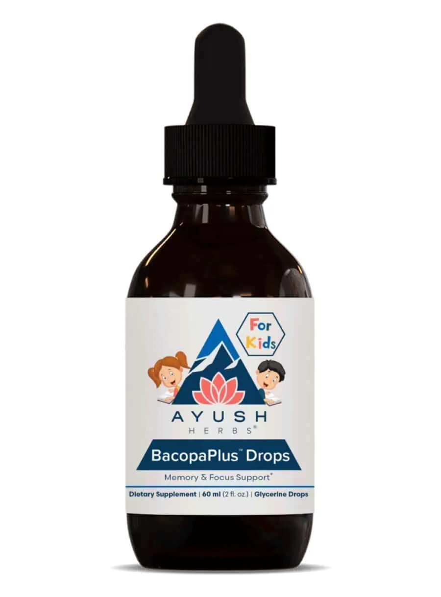 Ayush Herbs BacopaPlus Kids Drops -- kids focus support, Ayurvedic herbs.