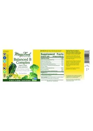 MegaFood Balanced B Complex -- B vitamins, energy support - Back