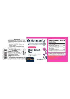 Metagenics Black Cohosh Plus(R) -- menopausal support, herbal formula. - Back