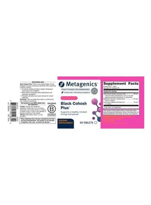 Metagenics Black Cohosh Plus(R) -- menopausal support, herbal formula. - Back