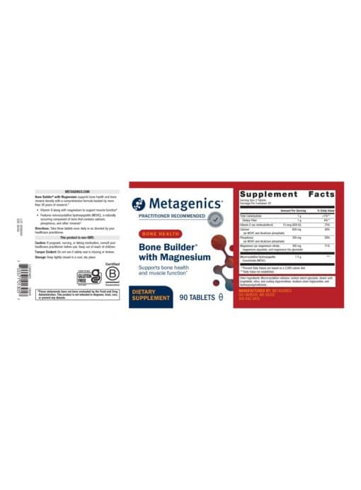 Metagenics Bone Builder(R) with Magnesium -- bone health, mineral density. - Back