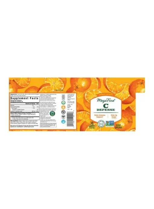 Megafood C Defense Gummies Tangy Citrus -- immune support, vitamin C - Back