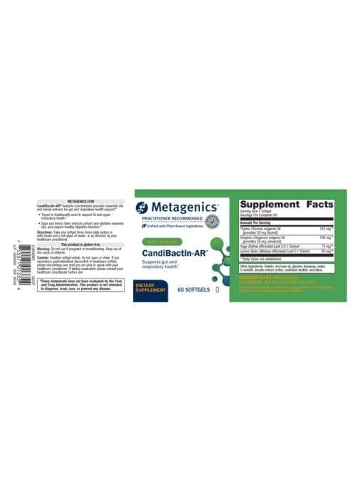 Metagenics CandiBactin-AR(R) -- gut health support, respiratory health support. - Back