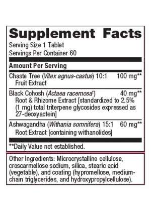 Metagenics Chasteberry Plus(R) -- PMS relief, natural ingredients. - Back