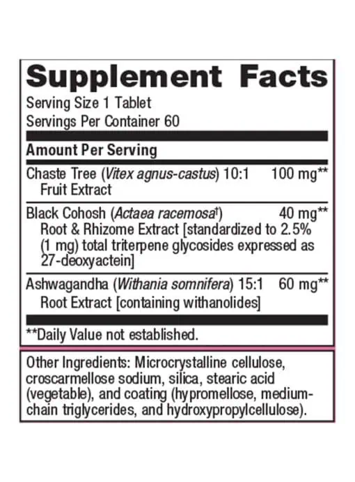 Metagenics Chasteberry Plus(R) -- PMS relief, natural ingredients. - Back
