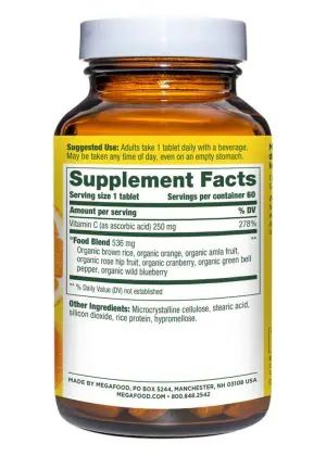 MegaFood Complex C -- immune support, vitamin C - Back