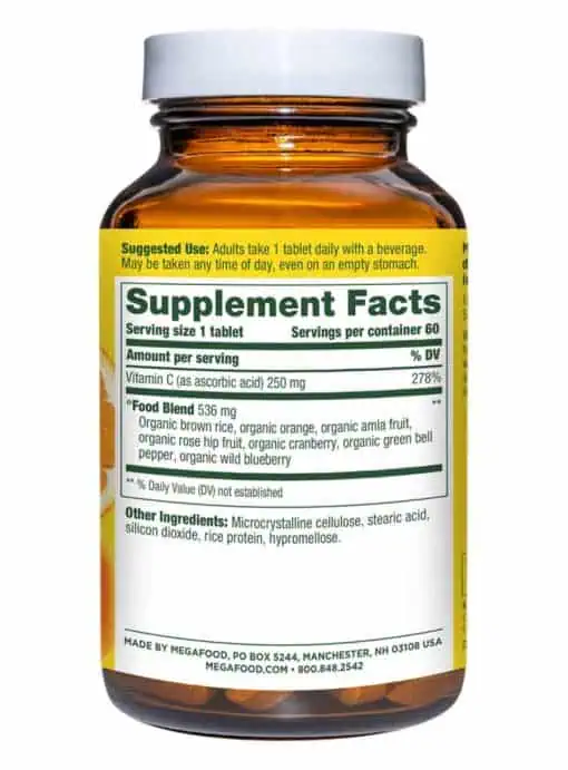 MegaFood Complex C -- immune support, vitamin C - Back