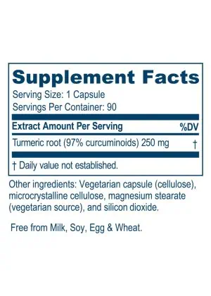 Ayush Herbs Curcumin 97 -- antioxidant, anti-inflammatory. - Back