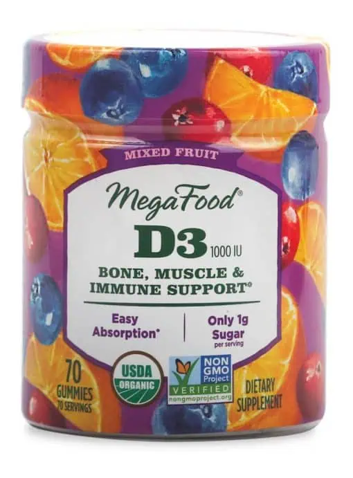 Megafood D3 Wellness 1000 IU Gummies, Mixed Fruit -- vitamin d3 gummies, immune support gummies