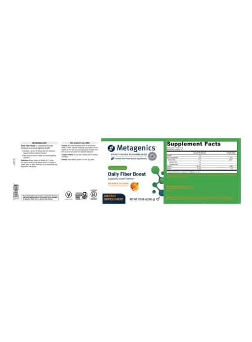 Metagenics Daily Fiber Boost Orange Flavor -- digestive health, dietary fiber. - Back