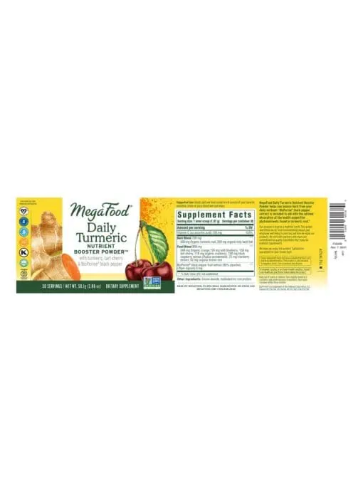 MegaFood Daily Turmeric -- turmeric booster, workout recovery - Back