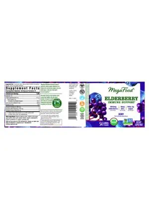 Megafood Elderberry Immune Support Gummies, Berry -- immune support, elderberry gummies - Back