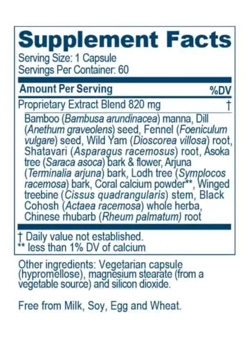 Ayush Herbs Eleg Fem -- menopause support, hormonal balance. - Back