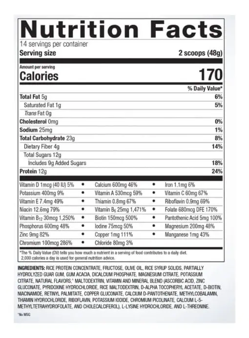Metagenics Essential Nutrition Shake Vanilla -- nutritional shake, protein shake. - Back