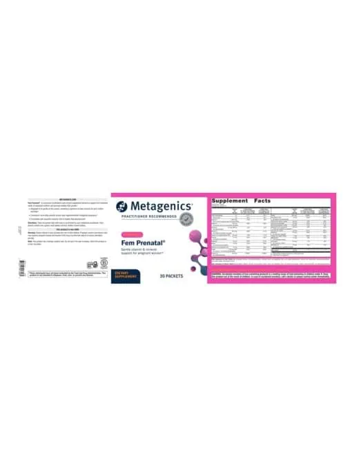 Metagenics Fem Prenatal(R) -- prenatal vitamins, multivitamin for pregnancy. - Back