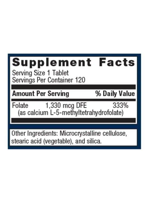 Metagenics FolaPro(R) -- folate supplement, methylated folate. - Back