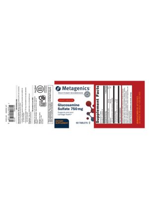 Metagenics Glucosamine Sulfate 750mg -- joint health, cartilage support. - Back