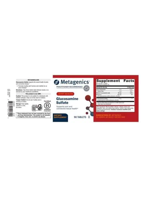 Metagenics Glucosamine Sulfate -- joint health, mobility support. - Back