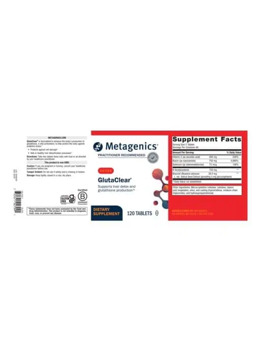 Metagenics GlutaClear(R) -- glutathione support, liver detox. - Back