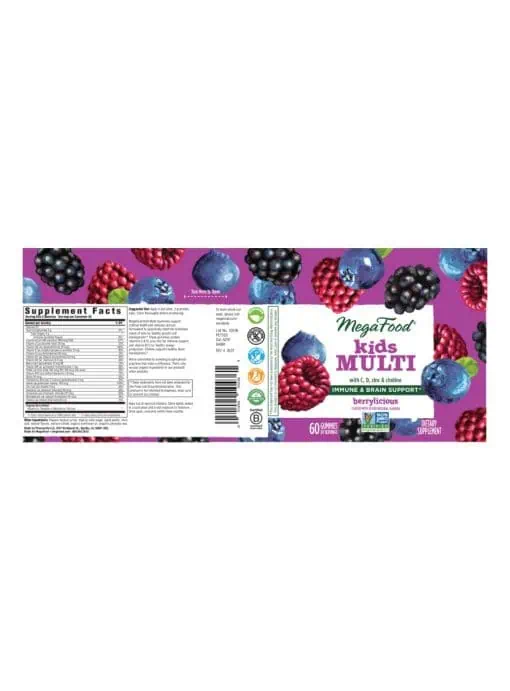 Megafood Gummies - Kids Multi -- kids vitamins, berry gummies - Back