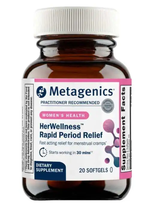 Metagenics HerWellness Rapid Period Relief -- period relief, hormone balance.