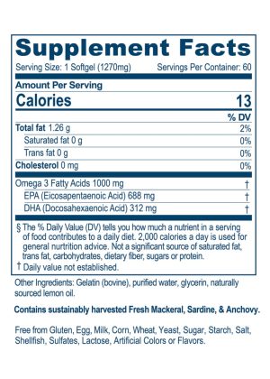 Ayush Herbs High Omega-3(TM) Fish Oil -- omega-3 fish oil, healthy fats. - Back