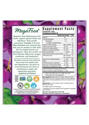 Megafood Kids Multi Soft Chew Grape -- kids multivitamin, soft chews - Back