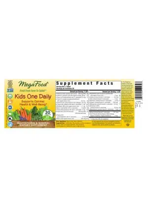 MegaFood Kids One Daily Multivitamin -- kids multivitamin, daily vitamins - Back