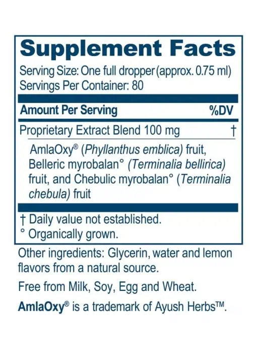 Ayush Herbs Kids Trifal Drops -- digestive support, children's health. - Back